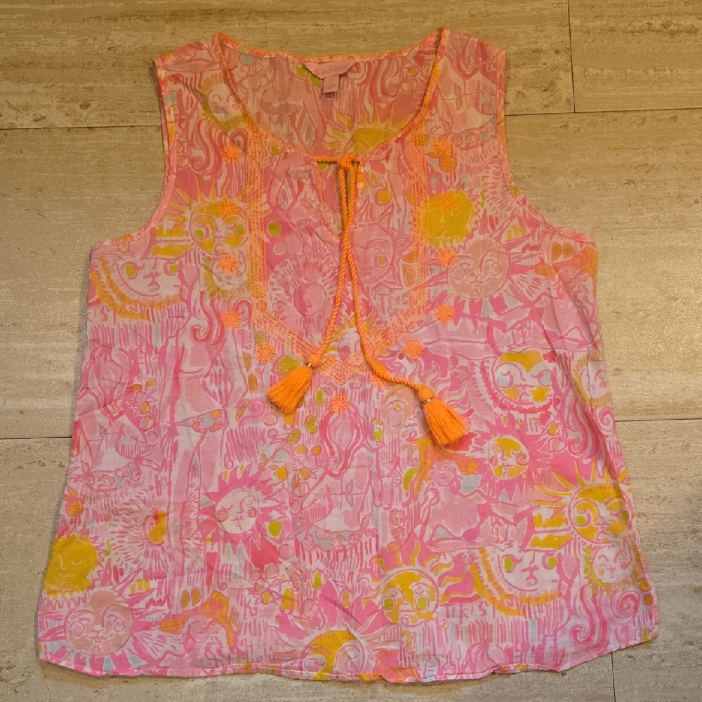 Lilly Pulitzer Kini in the Keyes Pink Pout Lauren Tank Blouse
